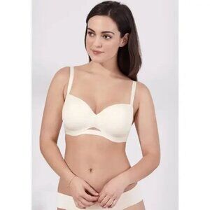 ThirdLove Cotton T-Shirt Bra 36D Cream Underwire Smooth Cup Everyday Comfort EUC
